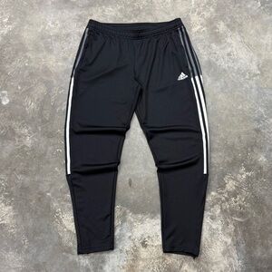 Adidas Primegreen Track Pants Black 3 Stripe Zip Ankle Men’s L